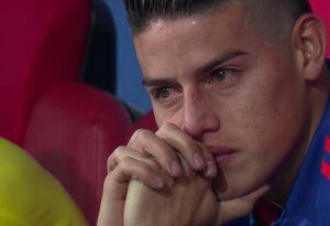 Lágrimas de un grande: James Rodríguez lloró tras la eliminación de Colombia en Rusia 2018
