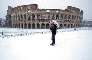 Las hermosas postales tras la potente y singular nevada que sorprendió a los italianos
