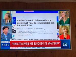 Alcalde Carter acusó a ministro Paris: "Me bloqueó de WhatsApp"