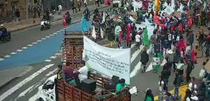Recicladores marchan en apoyo al paro nacional al Concejo de Bogotá