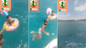 Vídeo mostra resgate de bebê arrastado mar adentro em boia; criança se distanciou quase 2 km da praia