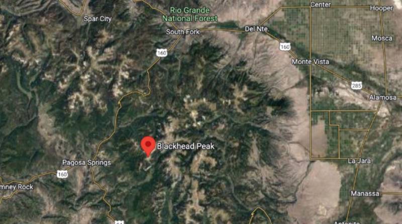 Mapa del área donde el senderista Rich Moore y su perro desaparecieron en Colorado, Estados Unidos.| Foto: Google Maps