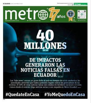 Revisa la edición digital de Metro Ecuador para empezar la semana informado