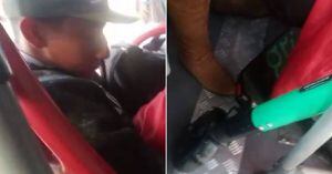 (Video) Graban a hombre que habría robado una patineta eléctrica montado en un bus urbano en Bogotá