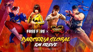 Free Fire dá as boas-vindas a Ryu e Chun-Li, de Street Fighter