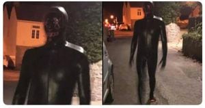 Hombre es capturado por asustar a sus vecinos con este terrorífico disfraz