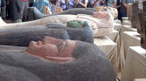 Hallan en Egipto 59 sarcófagos intactos con momias de más de 2 mil 600 años