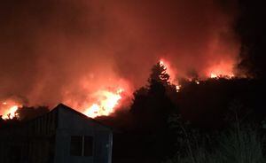 Las impresionantes imágenes del avance de las llamas de incendios simultáneos que mantienen en alerta a la región del Biobío