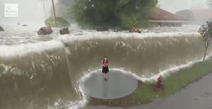 "Hay un momento en el que tememos por la vida de la meteoróloga ": el impresionante video que mostró la capacidad destructiva del huracán Florence