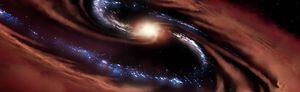 Utilizando el observatorio ALMA, científicos observan la muerte de una galaxia después de colisionar con otra