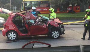 Fuerte accidente deja un muerto y monumental trancón en la Autopista Norte