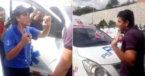 (VIDEO) Fuerte altercado entre dos paramédicos para decidir quién transportaba un herido