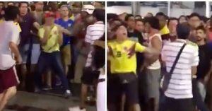 ¡Otro acto bochornoso! Hinchas colombianos protagonizan 'batalla campal' en Brasil