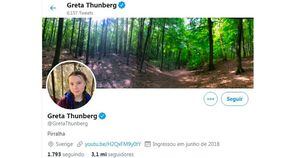 Greta Thunberg se define como 'pirralha' no Twitter após crítica de Bolsonaro