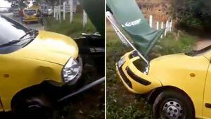 (VIDEO) Atraco a un taxista terminó en trágico accidente de tránsito