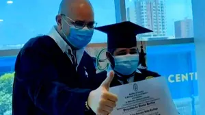 Estudiante con cáncer no pudo ir a la universidad a su titulación y rector le entregó su diploma en el hospital