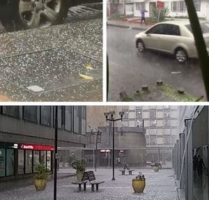 Con fotos y videos reportan fuerte lluvia con granizo en Bogotá