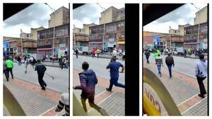 (VIDEO) Vendedores protagonizan disturbios en el centro de Bogotá