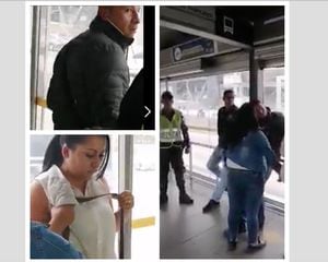 (VIDEO) Momento en que una valiente mujer entrega a la Policía a banda de ladrones en Bogotá