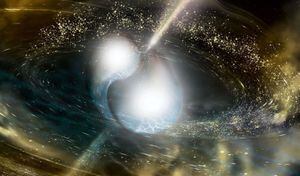 Choque de dos estrellas de neutrones, el fenómeno que produce oro equivalente a 13 veces la masa de la Tierra