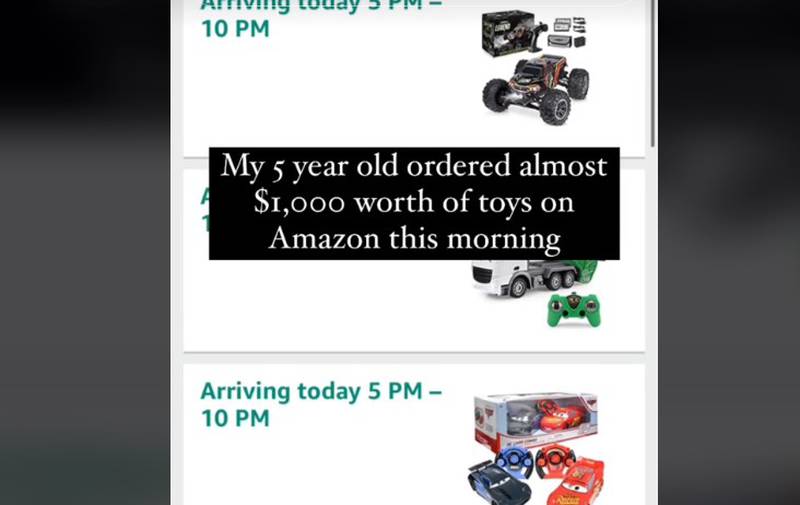El niño pidió todo lo que quisoo, utilizando Alexa de Amazon