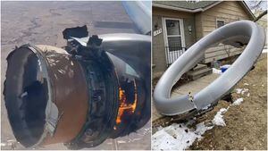 Motor de avião pega fogo no ar e fuselagem despenca sobre casa nos EUA