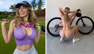 Modelo OnlyFans e influencer de golf queda casi sin ropa para andar en bicicleta bajo ola de calor