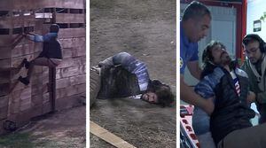 La fuerte caída de Sebastián en "Resistiré": fue sacado en ambulancia y de urgencia del reality