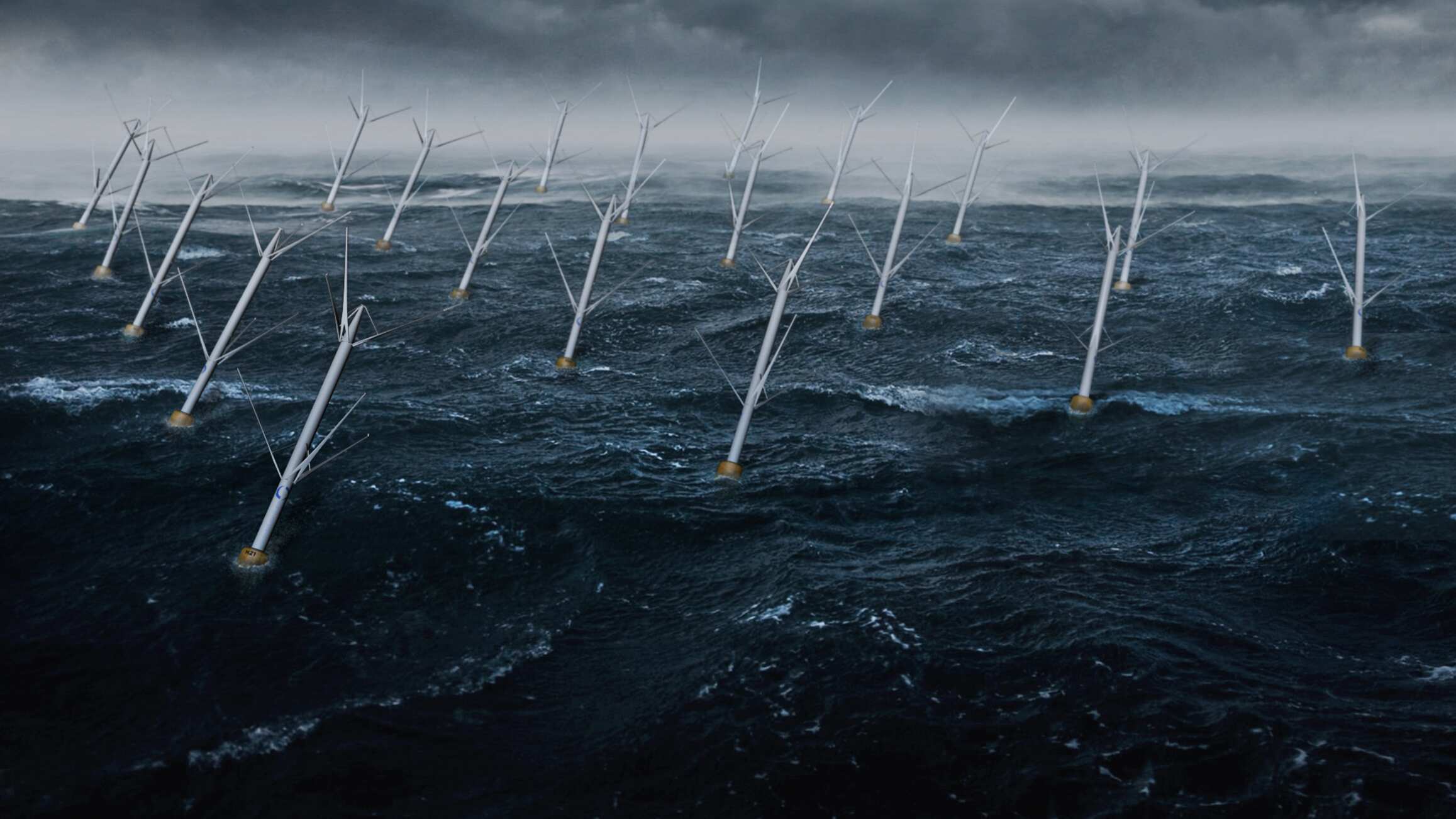 Turbina eólica inclinada