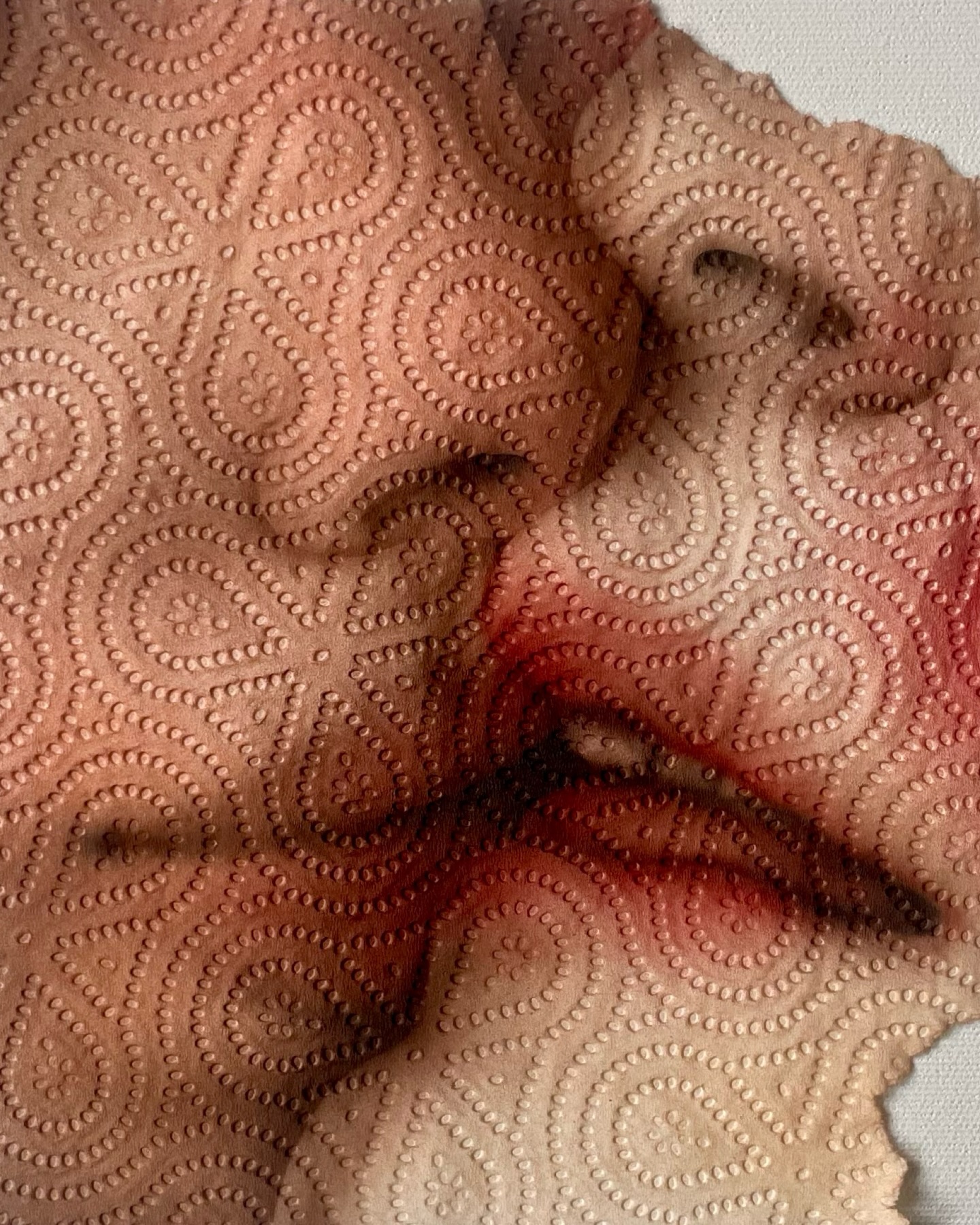 La artista polaca Helena Minginowicz interviene toallas de papel para explorar la memoria, la intimidad y la naturaleza pasajera de la existencia humana. Foto: Helena Minginowicz.