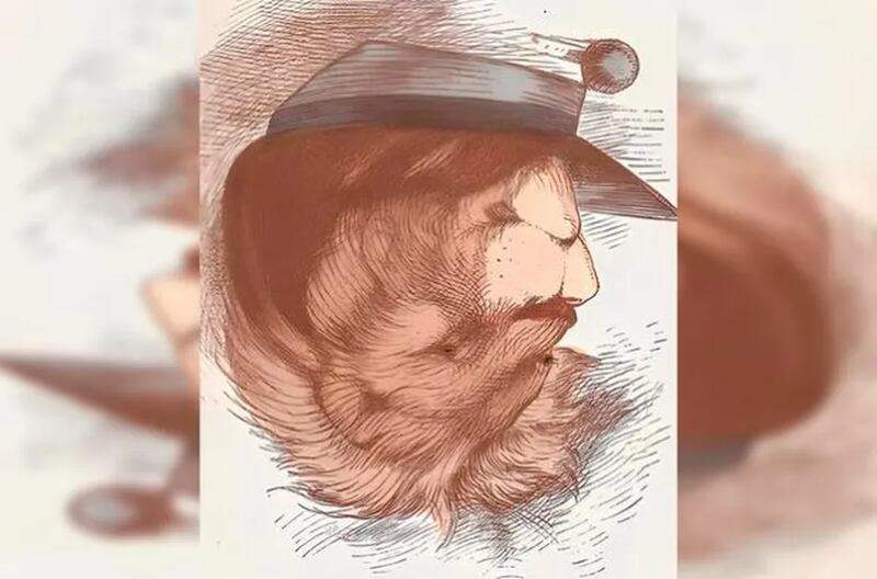 Aquí está el rostro del hombre.