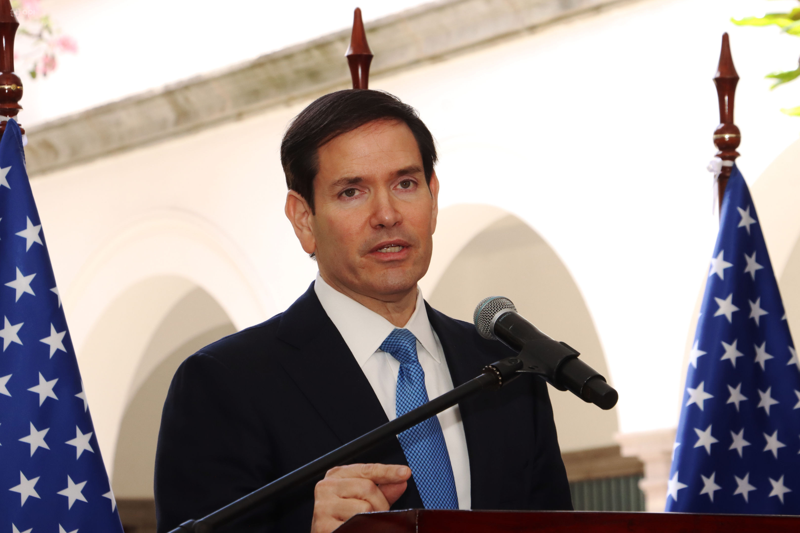 Vista oficial del Secretario de Estado de los Estados Unidos Marco Rubio, para tratar temas de seguridad con el Presidente de la República Daniel Noboa, en el Palacio de Carondelet.
Fotos:API /Rolando Enríquez