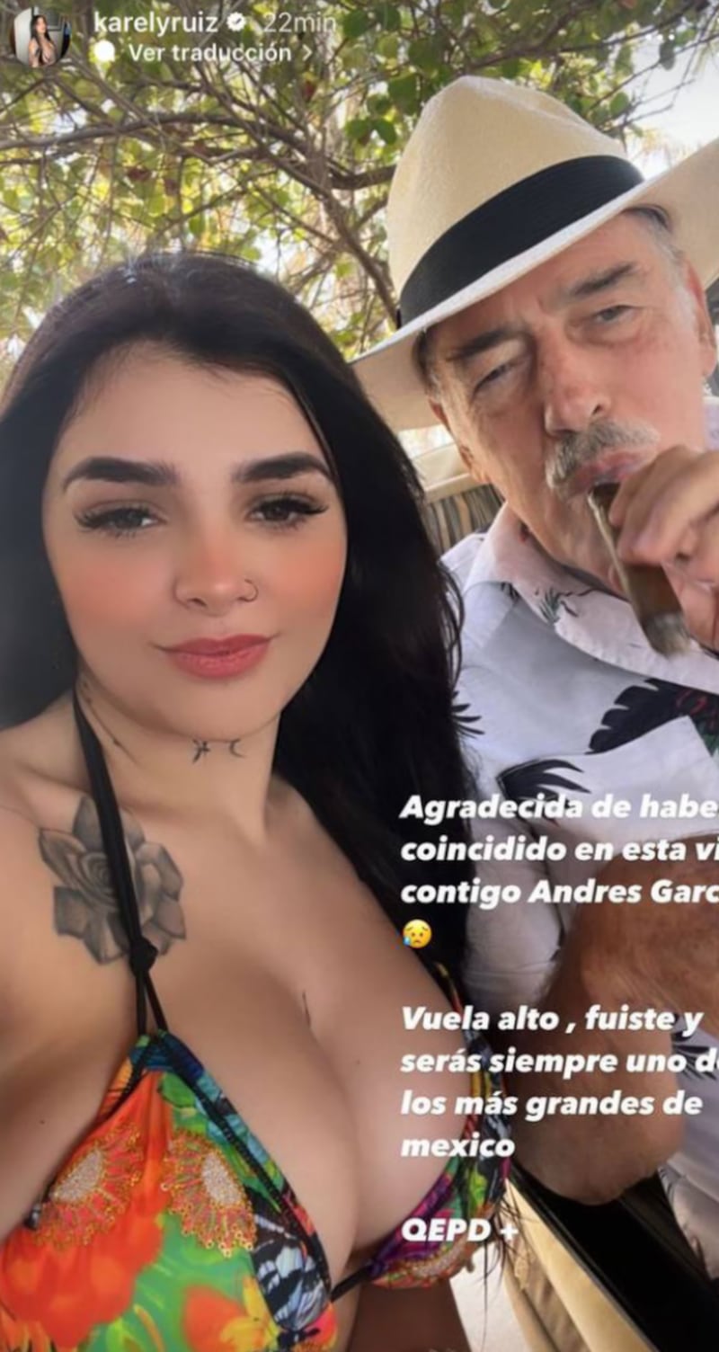 Karely Ruiz se mostró afectada por la muerte de Andrés García.