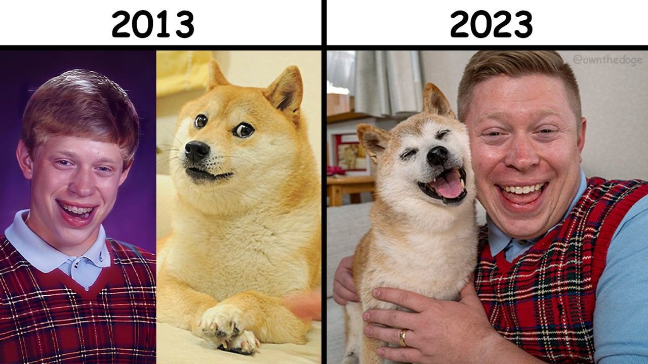 El encuentro de dos memes: Bad Luck Brian conoce a Doge.