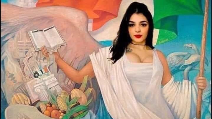 Así luce Karely Ruiz como "La Patria".