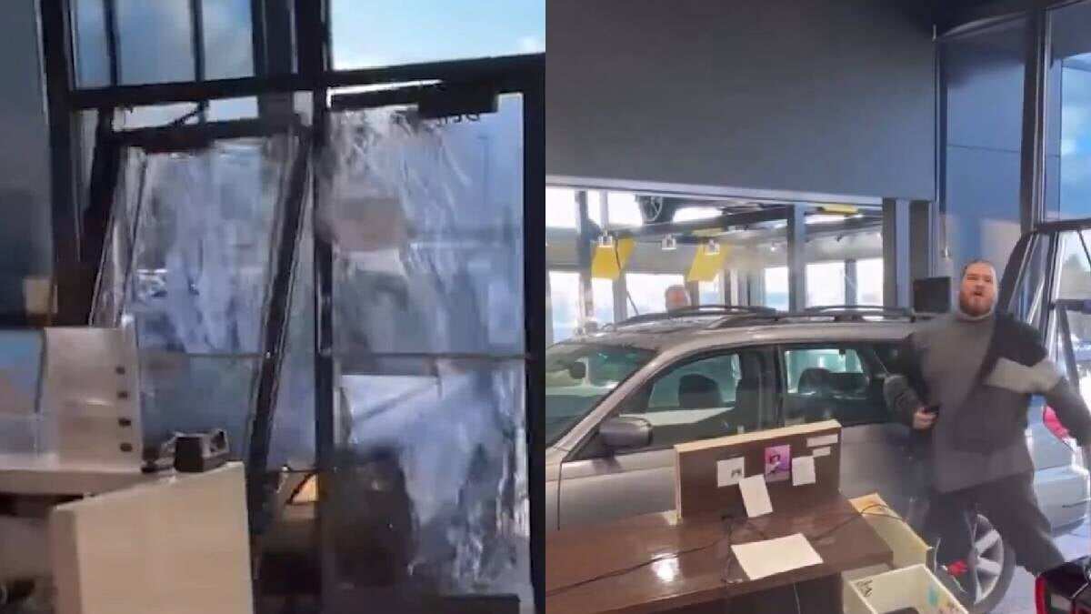 Hombre estrella su auto contra concesionaria luego que le negaran un reembolso