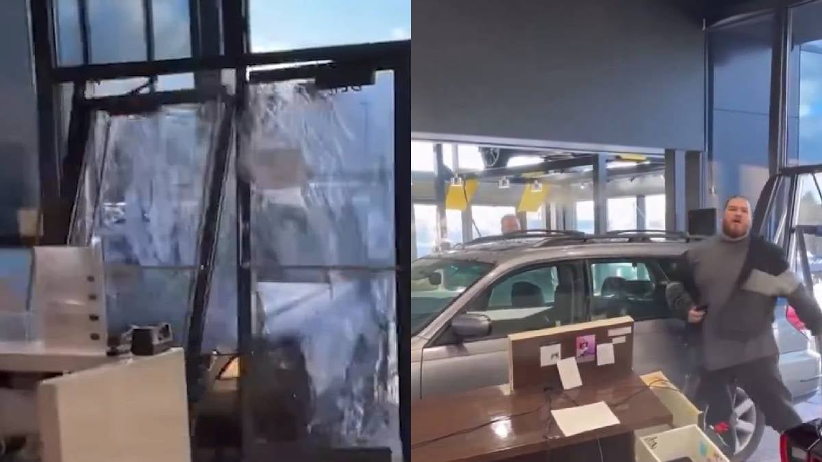Hombre estrella su auto contra concesionaria luego que le negaran un reembolso