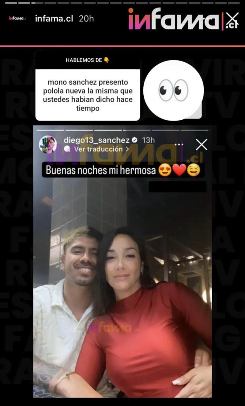 Año nuevo, vida nueva. El arquero de Coquimbo Unido y expareja de la animadora Yamila Reyna presentó su nueva polola en sociedad, dando por cerrado el capítulo amoroso con la actual conductora del matinal “Buenos días a todos” de TVN.
“Buenas noches mi hermosa”, escribió el futbolista en sus historias de Instagram, junto a una foto donde aparece abrazando sonriente a la mujer, además de agregar el emoji de un corazón rojo, una cara de enamorado y otra de “baboso”, dando cuenta que estaría loquito de amor.
La imagen fue replicada por la cuenta de farándula Infama, destacando que era una información que había sido filtrada tiempo atrás.