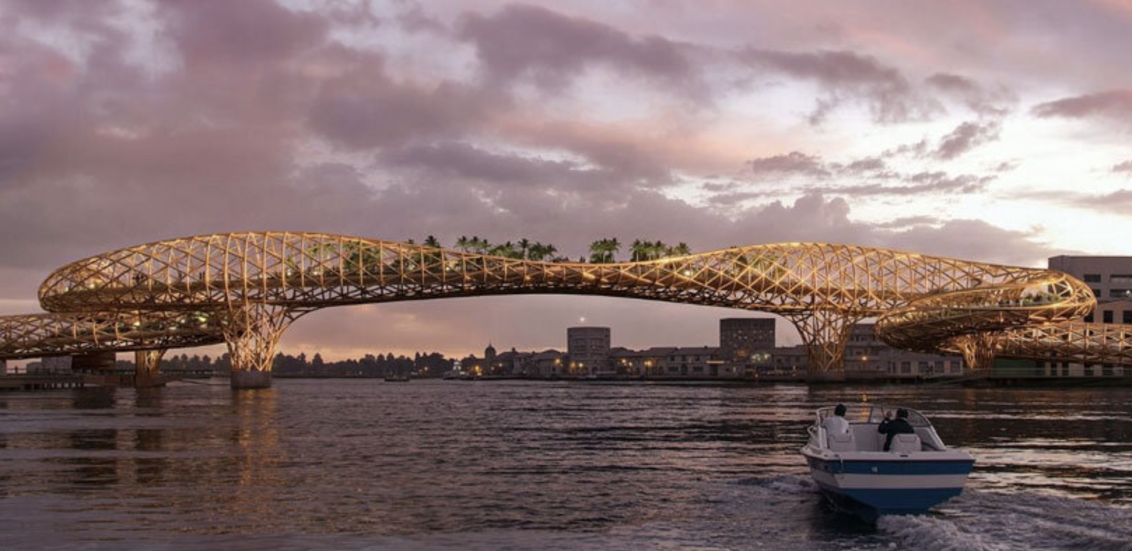 Bangkok está planeando un nuevo y audaz puente peatonal sobre el Río Chao Phraya que da prioridad a los peatones y ciclistas sobre los automóviles. Foto: Administración Metropolitana de Bangkok.