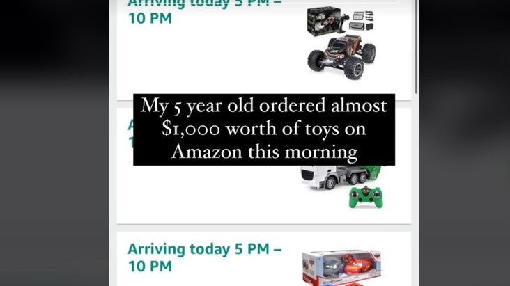 El niño pidió todo lo que quisoo, utilizando Alexa de Amazon