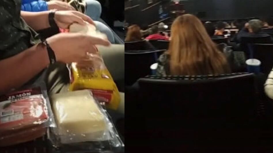 Emparedado en el cine.