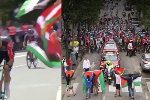 VIDEOS: protestas pro Palestina en Bilbao obligan a suspender etapa clave de La Vuelta a España