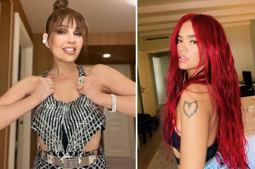 La reacción de Thalía a la interpretación de Karol G de ‘Arrasando’