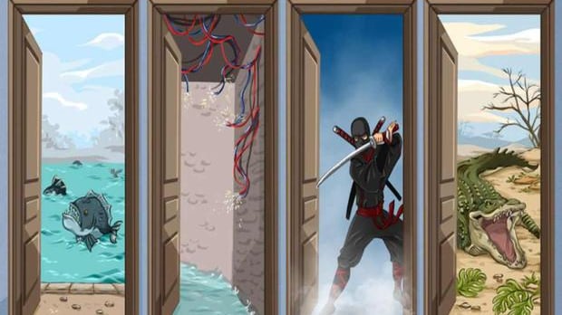 Elige una puerta para sobrevivir.