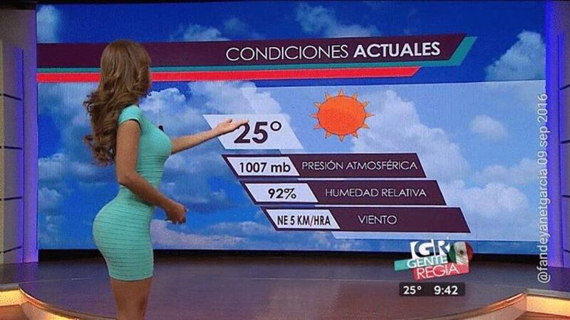 La chica guapa del clima