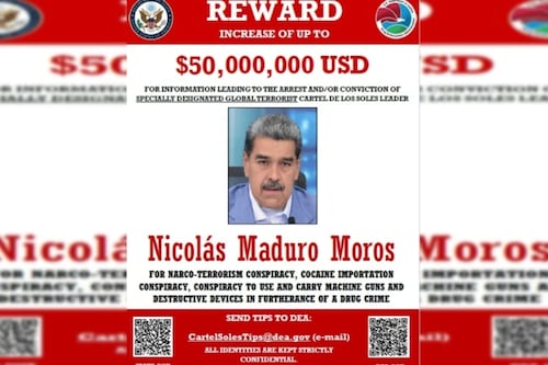 U.S. doubles reward for Nicolás Maduro: Offers up to $50 million for his capture