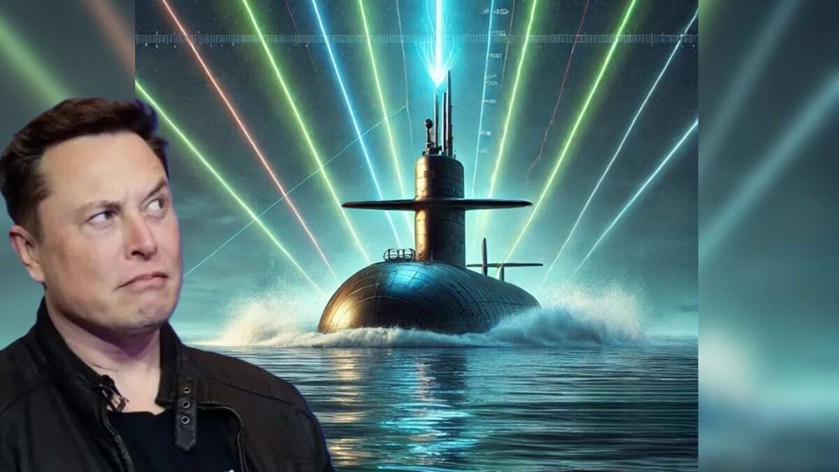 Representación de un submarino de China que quiere atacar los satélites de Starlink