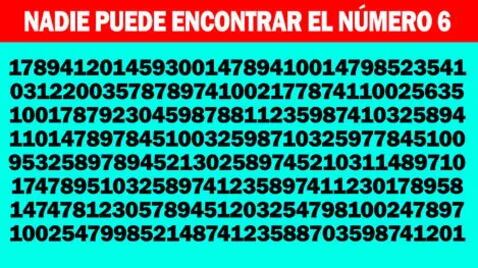 Encuentra el número seis que está escondido en la imagen.