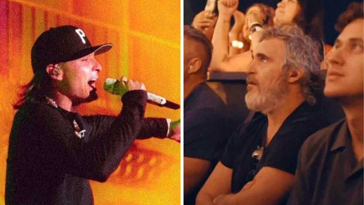 Joaquin Phoenix disfrutó del show de Peso Pluma.