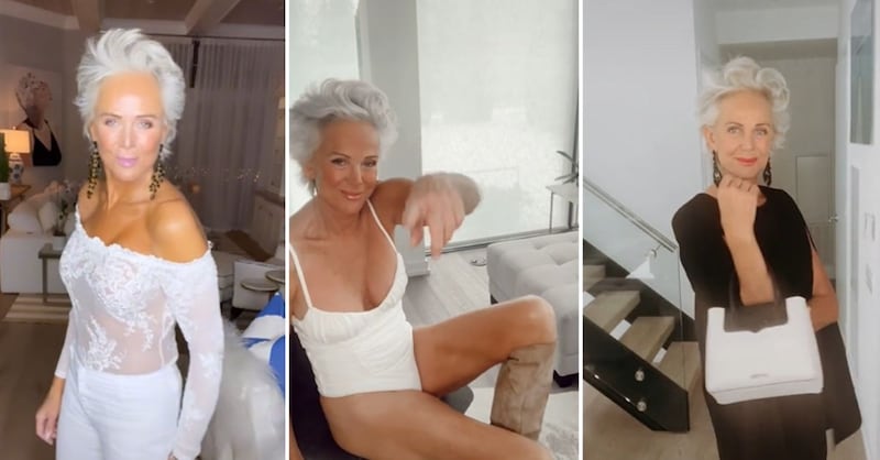 La mujer de 60 años usa la red social TikTok y se muestra en bikini, trajes sexys y demás, sin sentir vergüenza